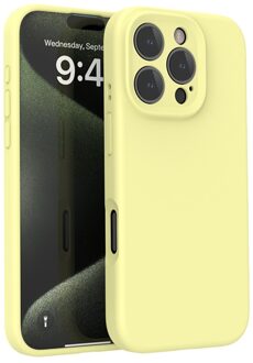 Lunso iPhone 16 Pro Max hoesje - Flexibel siliconen Backcover - Geel