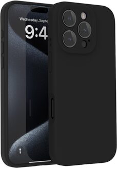 Lunso iPhone 16 Pro Max hoesje - Flexibel siliconen Backcover - Zwart