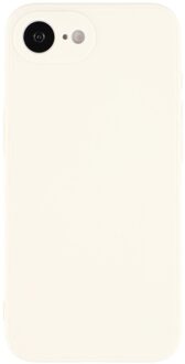 Lunso iPhone 16e hoesje - Flexibel siliconen Backcover - Beige Wit