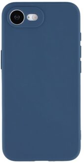Lunso iPhone 16e hoesje - Flexibel siliconen Backcover - Donkerblauw