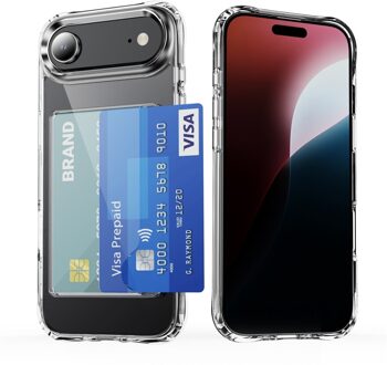 Lunso iPhone 17 Air TPU Backcover hoesje met kaarthouder - Transparant