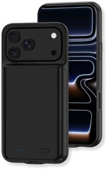 Lunso iPhone 17 Pro case - Powerbank hoesje 7000 mAh - Zwart