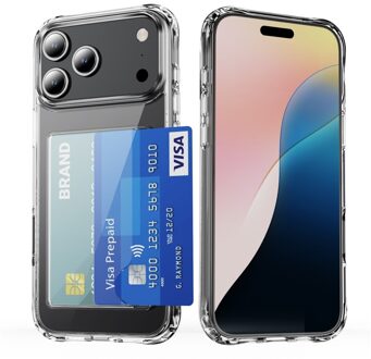 Lunso iPhone 17 Pro TPU Backcover hoesje met kaarthouder - Transparant
