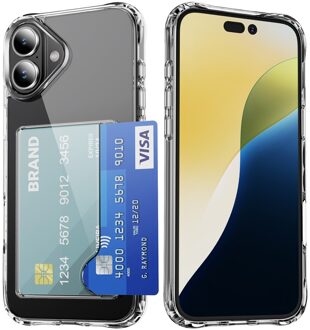 Lunso iPhone 17 TPU Backcover hoesje met kaarthouder - Transparant