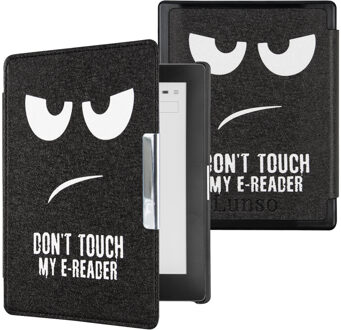 Lunso Kobo Aura Edition 1 hoes (6 inch) - sleepcover - Don't Touch Zwart, Wit