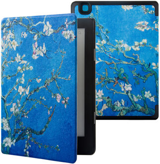 Lunso Kobo Aura Edition 2 hoes (6 inch) - sleepcover - Van Gogh Amandelbloesem Blauw, Wit, Meerdere kleuren