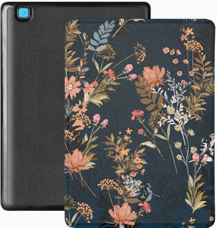 Lunso Kobo Aura Edition 2 hoes (6 inch) - Vegan Saffiano Leren sleep cover - Urban Park Blauw, Roze