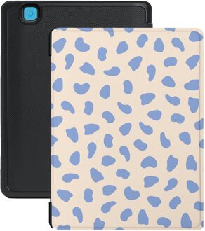 Lunso Kobo Aura Edition 2 hoesje (6 inch) - Vegan Saffiano Leren Sleep Cover - Azure Pebble Blauw, Wit