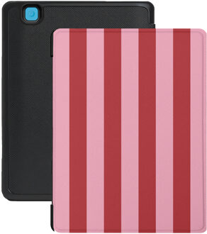 Lunso Kobo Aura Edition 2 hoesje (6 inch) - Vegan Saffiano Leren Sleep Cover - Candy Floss Rood, Roze