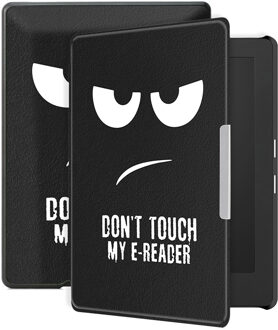 Lunso Kobo Aura H20 Edition 1 hoes (6.8 inch) - sleep cover - Don't Touch Zwart, Wit