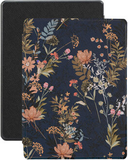 Lunso Kobo Aura H20 Edition 1 hoes (6.8 inch) - Vegan Saffiano Leren sleep cover - Urban Park Blauw, Wit, Groen, Meerdere kleuren