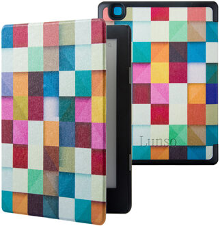 Lunso Kobo Aura H20 Edition 2 hoes (6.8 inch) - sleepcover - Blokken Meerdere kleuren