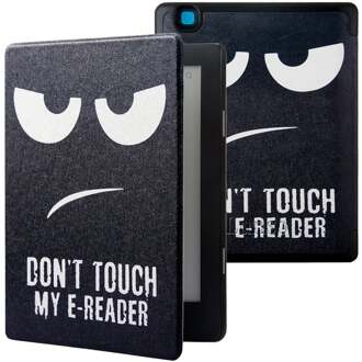 Lunso Kobo Aura H20 Edition 2 hoes (6.8 inch) - sleepcover - Don't Touch Zwart, Wit