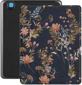 Lunso Kobo Aura H20 Edition 2 hoes (6.8 inch) - Vegan Saffiano Leren sleep cover - Urban Park Blauw, Roze