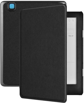 Lunso Kobo Aura H20 Edition 2 hoes (6.8 inch) - Vegan Saffiano Leren sleep cover - Zwart