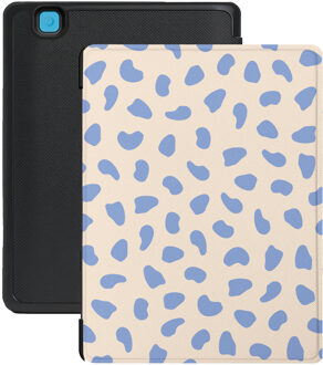 Lunso Kobo Aura H20 Edition 2 hoesje (6.8 inch) - Vegan Saffiano Leren Sleep Cover - Azure Pebble Blauw, Wit
