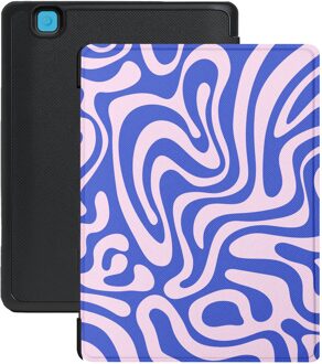 Lunso Kobo Aura H20 Edition 2 hoesje (6.8 inch) - Vegan Saffiano Leren Sleep Cover - Violet Vortex Blauw, Paars, Roze, Meerdere kleuren