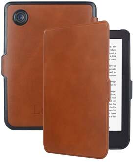 Lunso Kobo Clara 2E hoes (6 inch) - Leren sleepcover - Cognac Bruin