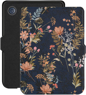 Lunso Kobo Clara 2E hoes (6 inch) - Vegan Saffiano Leren sleep cover - Urban Park Blauw, Roze