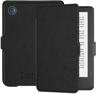 Lunso Kobo Clara 2E hoes (6 inch) - Vegan Saffiano Leren sleep cover - Zwart