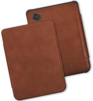 Lunso Kobo Clara BW / Clara Colour hoes (6 inch) - echt leren sleepcover - Cognac Bruin