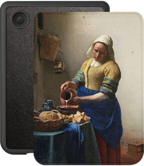 Lunso Kobo Clara BW / Clara Colour hoes (6 inch) - Vegan Saffiano Leren sleepcover - Vermeer Melkmeisje Blauw, Bruin, Geel, Meerdere kleuren