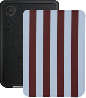 Lunso Kobo Clara BW / Clara Colour hoesje (6 inch) - Vegan Saffiano Leren Sleep Cover - Burgundy Blauw, Bruin