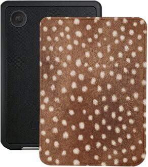 Lunso Kobo Clara BW / Clara Colour hoesje (6 inch) - Vegan Saffiano Leren Sleep Cover - Oh Deer! Bruin