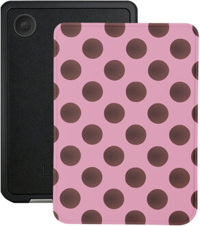 Lunso Kobo Clara BW / Clara Colour hoesje (6 inch) - Vegan Saffiano Leren Sleep Cover - Summer Blush Bruin, Roze
