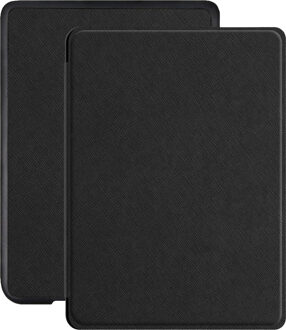 Lunso Kobo Clara HD hoes (6 inch) - Vegan Saffiano Leren sleepcover - Zwart