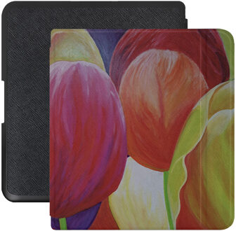 Lunso Kobo Forma hoes (8 inch) - Vegan Saffiano Leren sleepcover - Tulpen Meerdere kleuren