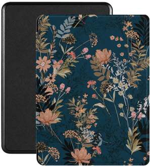 Lunso Kobo Glo / Glo HD / Touch 2.0 (6 inch) - Vegan saffiano leren sleepcover hoes - Urban Park Blauw, Meerdere kleuren