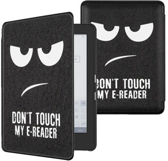 Lunso Kobo Glo / Glo HD / Touch 2.0 hoes (6 inch) - sleep cover - Don't Touch Zwart, Wit