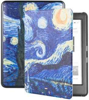 Lunso Kobo Glo / Glo HD / Touch 2.0 hoes (6 inch) - sleep cover - Van Gogh Sterrennacht Blauw, Geel, Meerdere kleuren