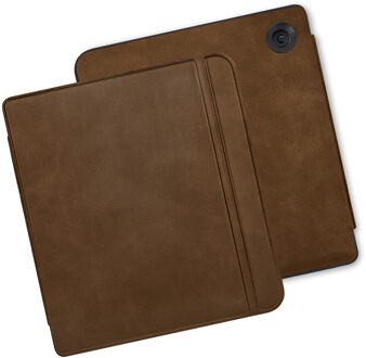 Lunso Kobo Libra Colour hoes (7 inch) - echt leren sleepcover - Coffee Bruin