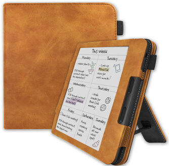 Lunso Kobo Libra Colour hoes (7 inch) - Luxe Stand sleepcover - Bruin