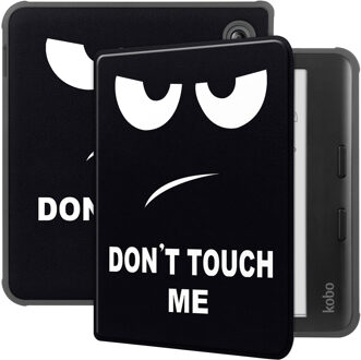 Lunso Kobo Libra Colour hoes (7 inch) - sleepcover - Don't Touch Zwart, Wit