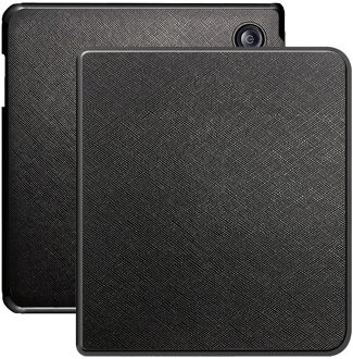Lunso Kobo Libra Colour hoes (7 inch) - Vegan Saffiano Leren sleepcover - Zwart