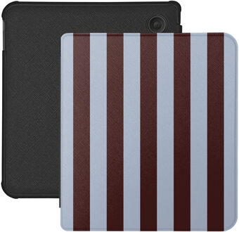 Lunso Kobo Libra Colour hoesje (7 inch) - Vegan Saffiano Leren Sleep Cover - Burgundy Blauw, Bruin