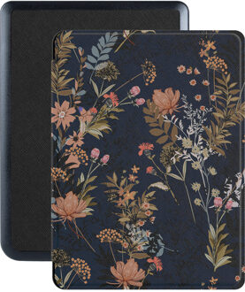 Lunso Kobo Nia hoes (6 inch) - Vegan Saffiano Leren sleep cover - Urban Park Blauw, Roze