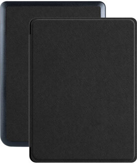 Lunso Kobo Nia hoes (6 inch) - Vegan Saffiano Leren sleepcover - Zwart