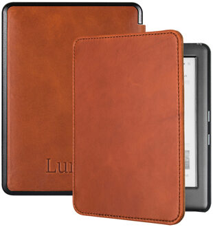 Lunso Lederen sleepcover hoes - Kobo Glo / Glo HD / Touch 2.0 (6 inch) - Cognac Bruin