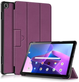 Lunso Lenovo Tab M10 Gen 3 (3e generatie) - Tri-Fold Bookcase hoes - Paars