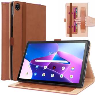 Lunso Lenovo Tab M10 Plus Gen 3 (3e generatie) - Luxe Bookcase hoes - Bruin