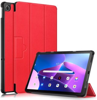 Lunso Lenovo Tab M10 Plus Gen 3 (3e generatie) - Tri-Fold Bookcase hoes - Rood