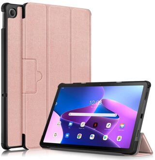 Lunso Lenovo Tab M10 Plus Gen 3 (3e generatie) - Tri-Fold Bookcase hoes - Rose Goud