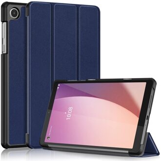 Lunso Lenovo Tab M8 Gen 4 (8 inch) - Tri-Fold Bookcase hoes - Donkerblauw