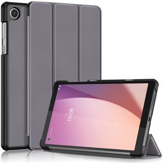 Lunso Lenovo Tab M8 Gen 4 (8 inch) - Tri-Fold Bookcase hoes - Grijs