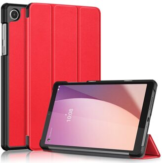 Lunso Lenovo Tab M8 Gen 4 (8 inch) - Tri-Fold Bookcase hoes - Rood
