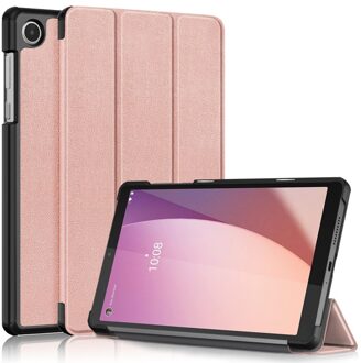 Lunso Lenovo Tab M8 Gen 4 (8 inch) - Tri-Fold Bookcase hoes - Rose Goud